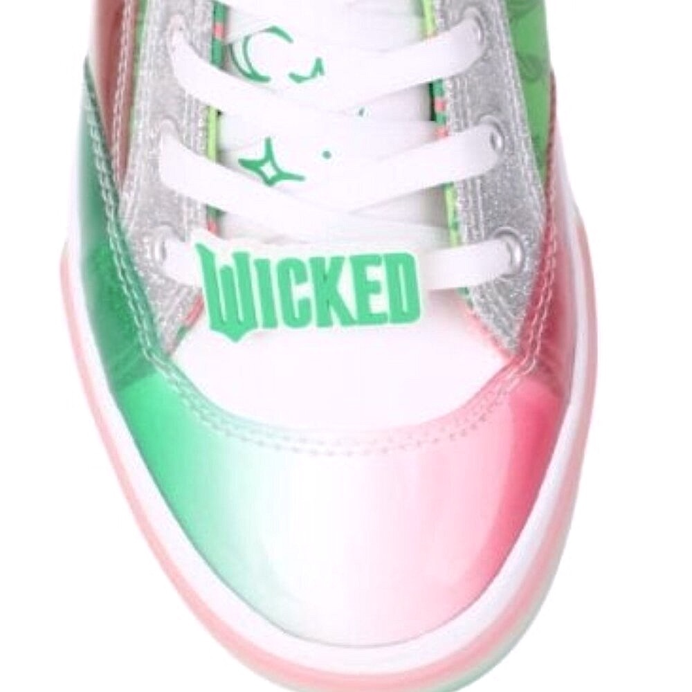 WICKED GLINDA ELPHABA Women's High Top Sneaker Shoes SIZE 8 Pink & Green NEW - Picture 2 of 16
